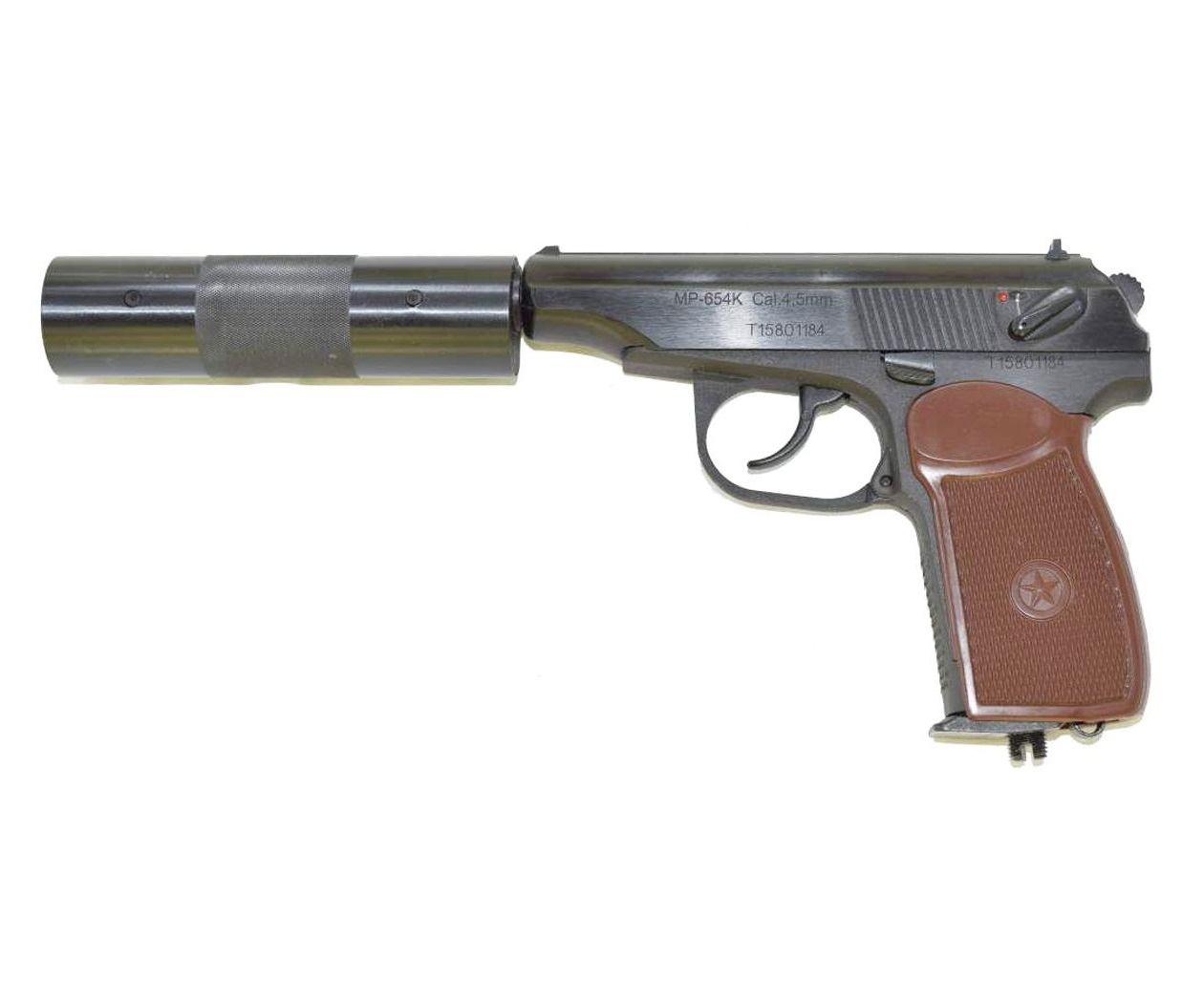 Пистолет пневматический МР-654К-22, к.4,5мм (фальшглушит., обн.рук)