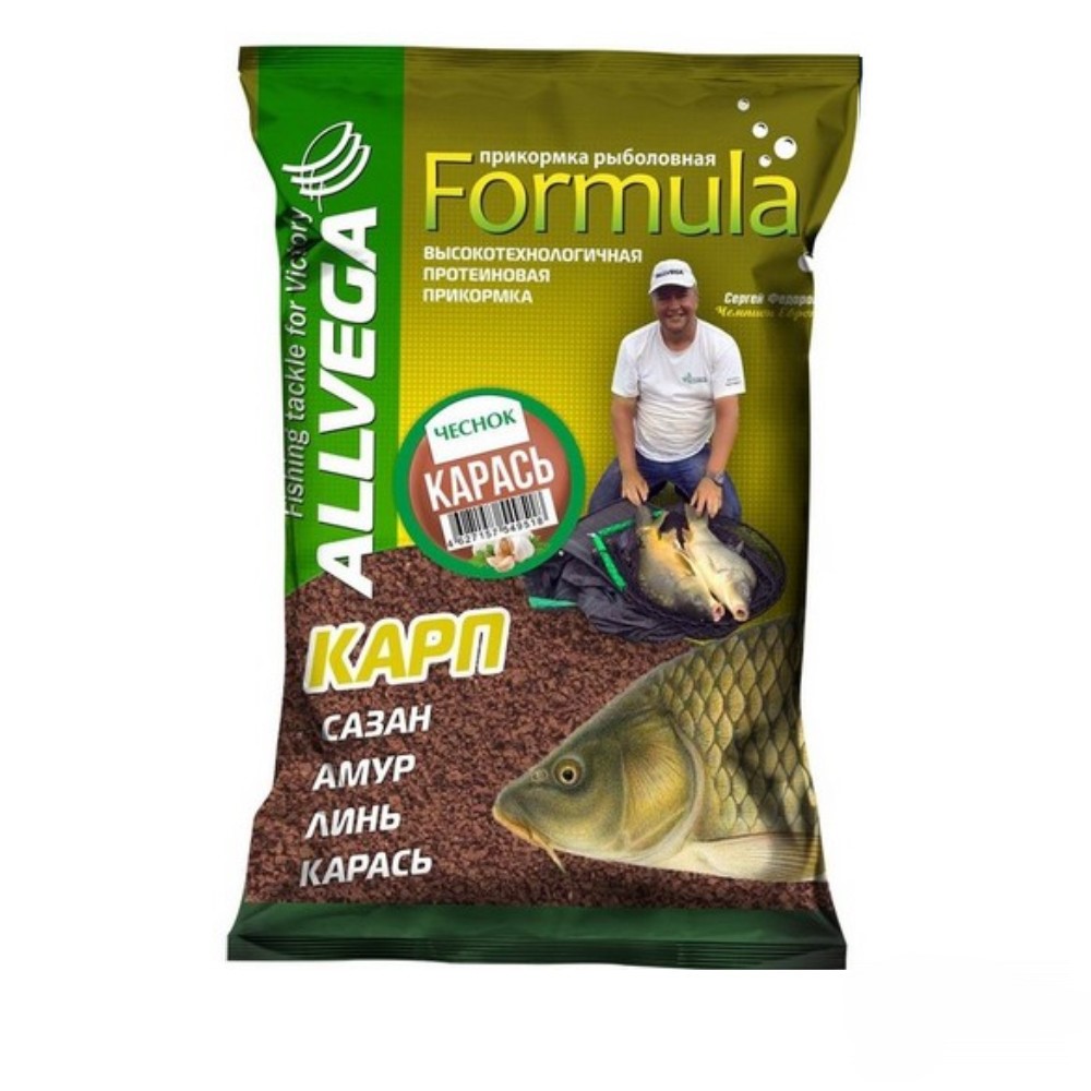 Прикормка "Formula Carassin Garlic" 0.9кг, карась чеснок