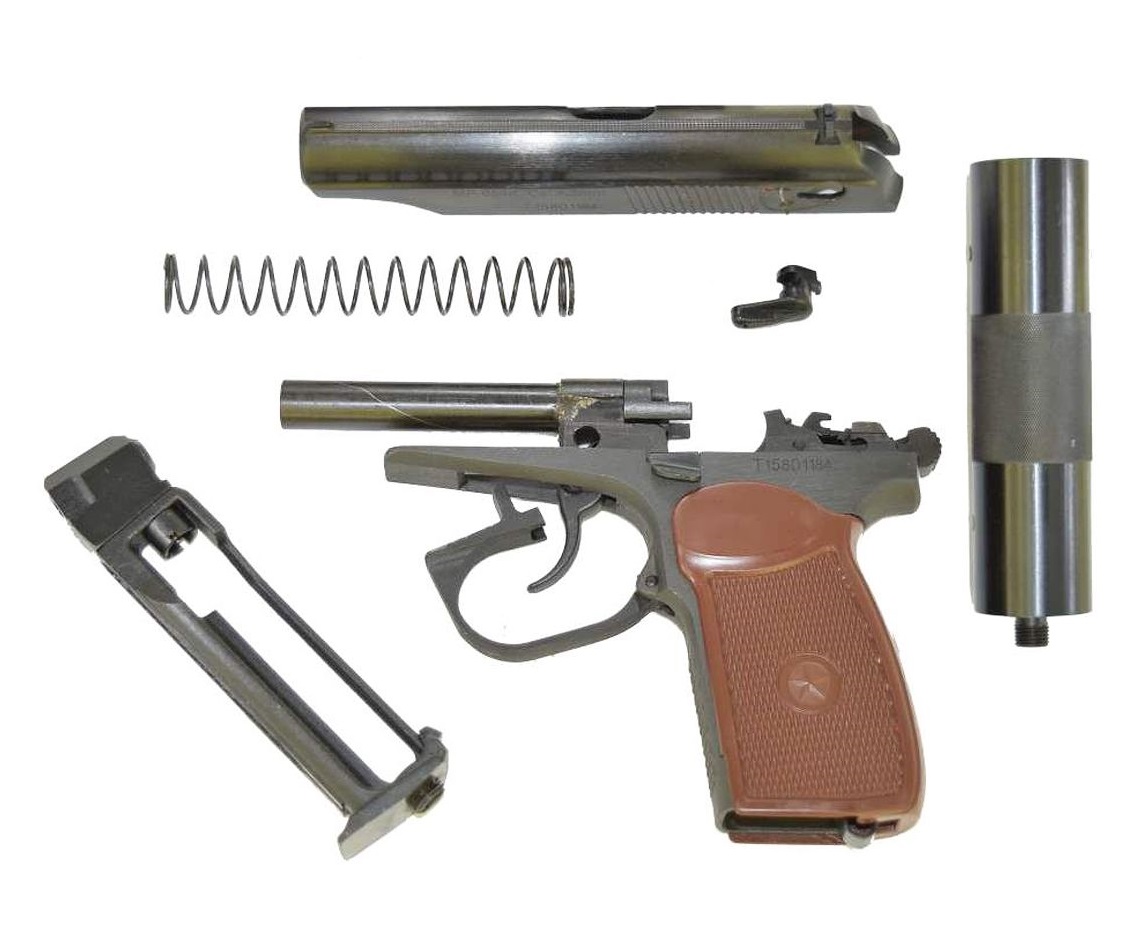 Пистолет пневматический МР-654К-22, к.4,5мм (фальшглушит., обн.рук)