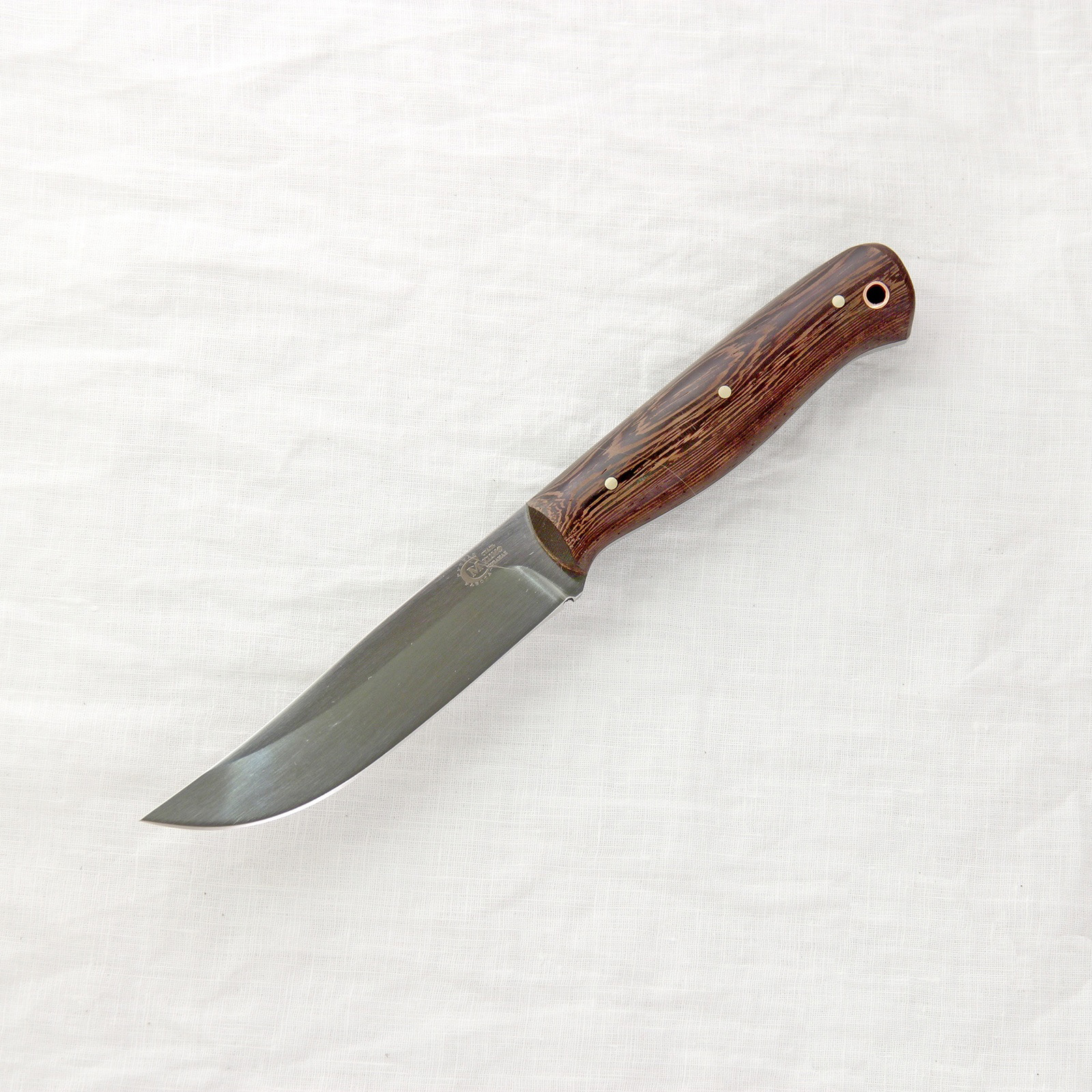 Нож Рысь ков. сталь Х12МФ орех ц.м. плашка