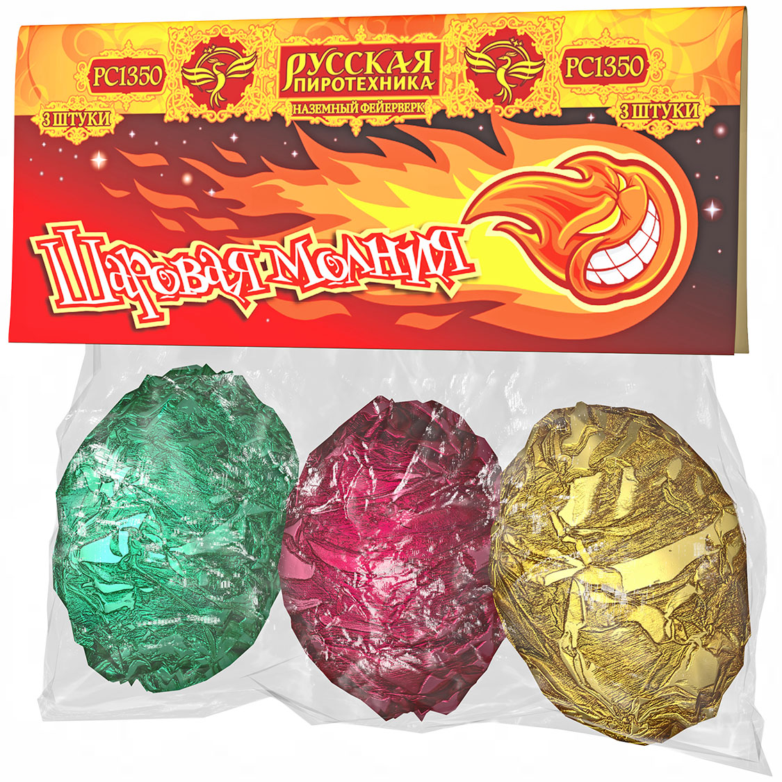 Летающий фейерверк "Шаровая молния" (3 ШТ)