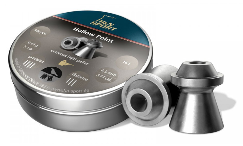 Пули Hollow Point (гладк.) к.4,5 мм., 7.10гран (500)