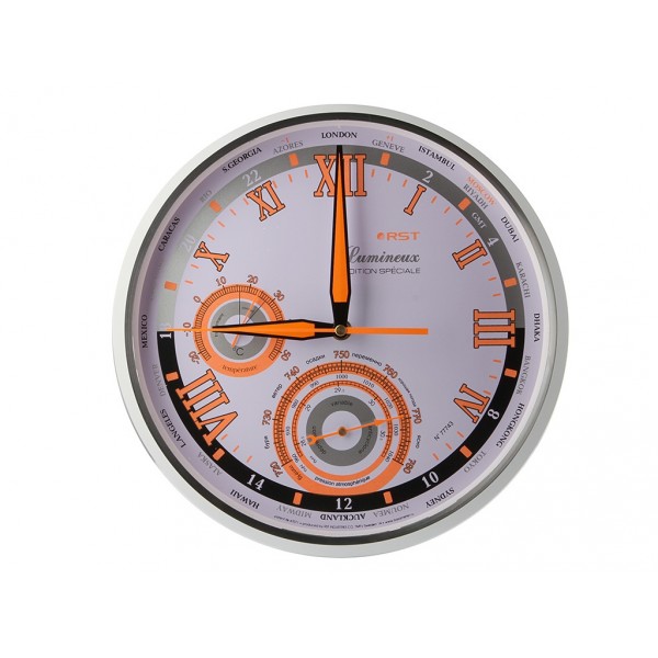 Метеочасы настенные (часы, бар-р, тер-р, мировое время)