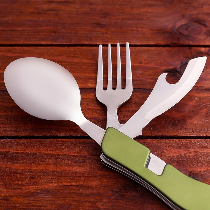 Набор туриста 3 в 1 рукоять зеленая фигурная