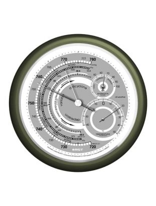 Метеостанция (барометр+термометр+гигрометр) зеленый ободок