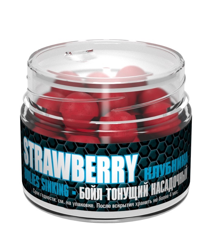Бойлы насадочные вареные Sonik Baits 14 мм Strawberry (Клубника)