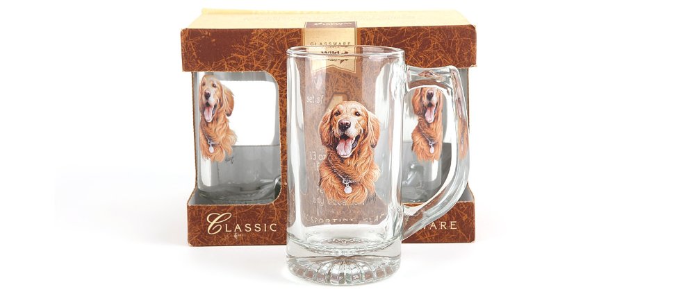 Набор кружек 4 шт., (золотистый ретривер)