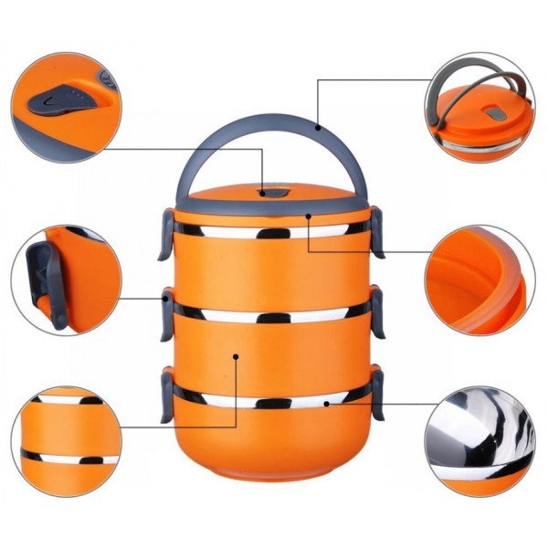 Термоконтейнер круглый 2,1 л 3 секции