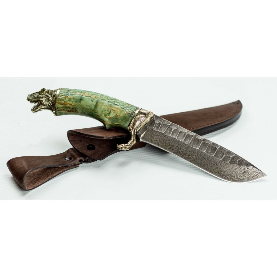 Нож Скиф дам. сталь литье  "динозавр" рукоять карельская береза