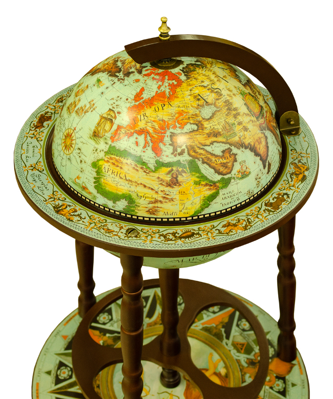 Глобус-бар напольный, сфера 36см, 53х53х90см