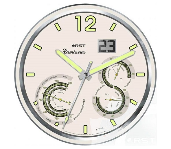 Метеочасы настенные (часы, бар-р, тер-р, гиг-р, дата)