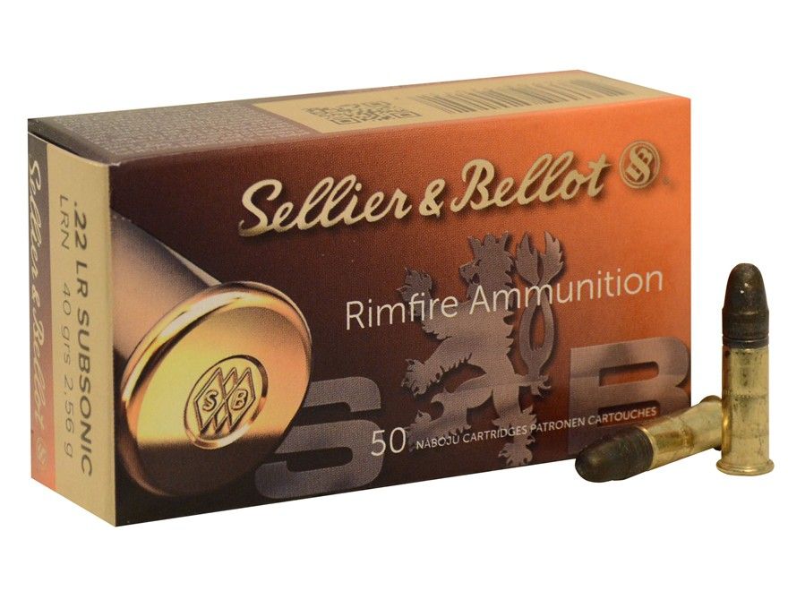 Патрон Sellier&Bellot, к.22LR, Subsonic LRN (50шт.)