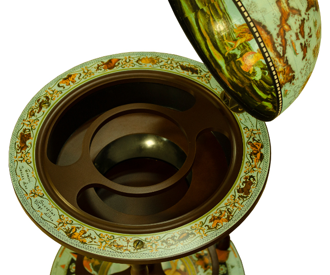 Глобус-бар напольный, сфера 36см, 53х53х90см