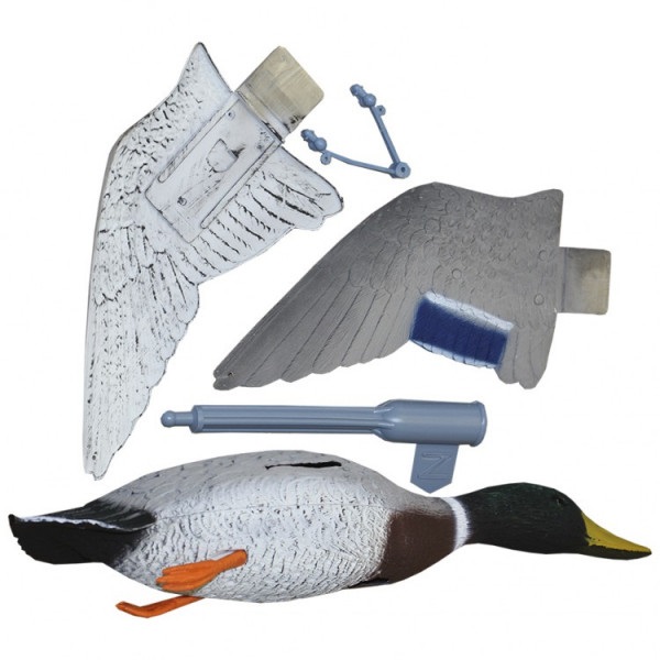 Чучело КРЯКВЫ селезень+утка (летящий, креп. на палку. подвижн. крылья.)