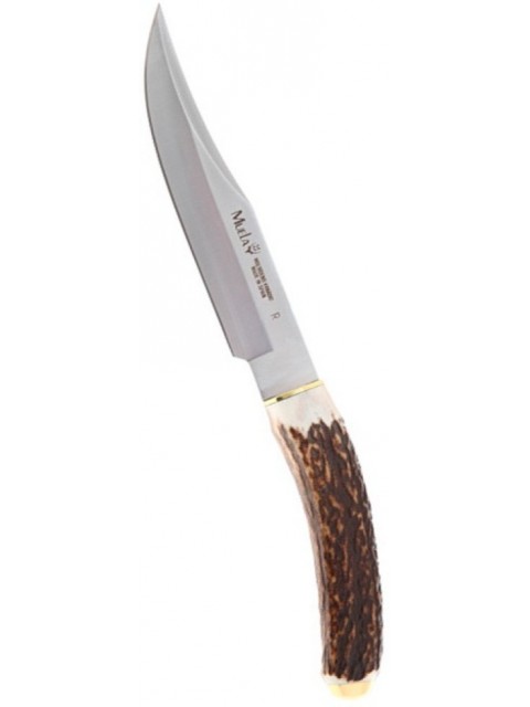 Нож  (рук.рог оленя, огран. латунь, кож.ножны) U/SH-16R