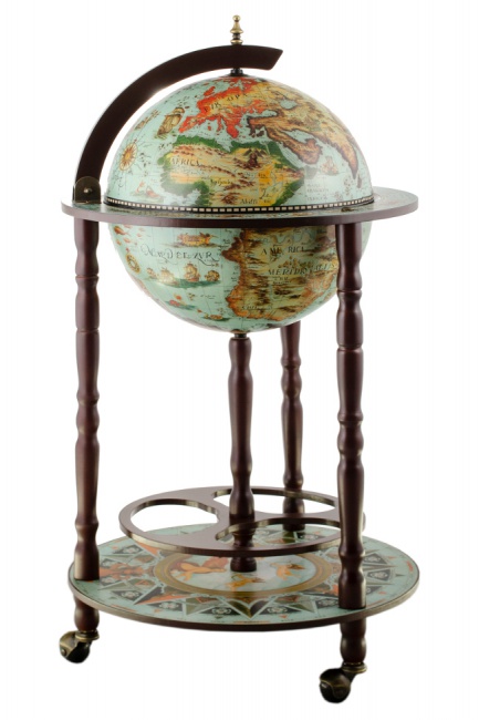 Глобус-бар напольный, сфера 36см, 53х53х90см