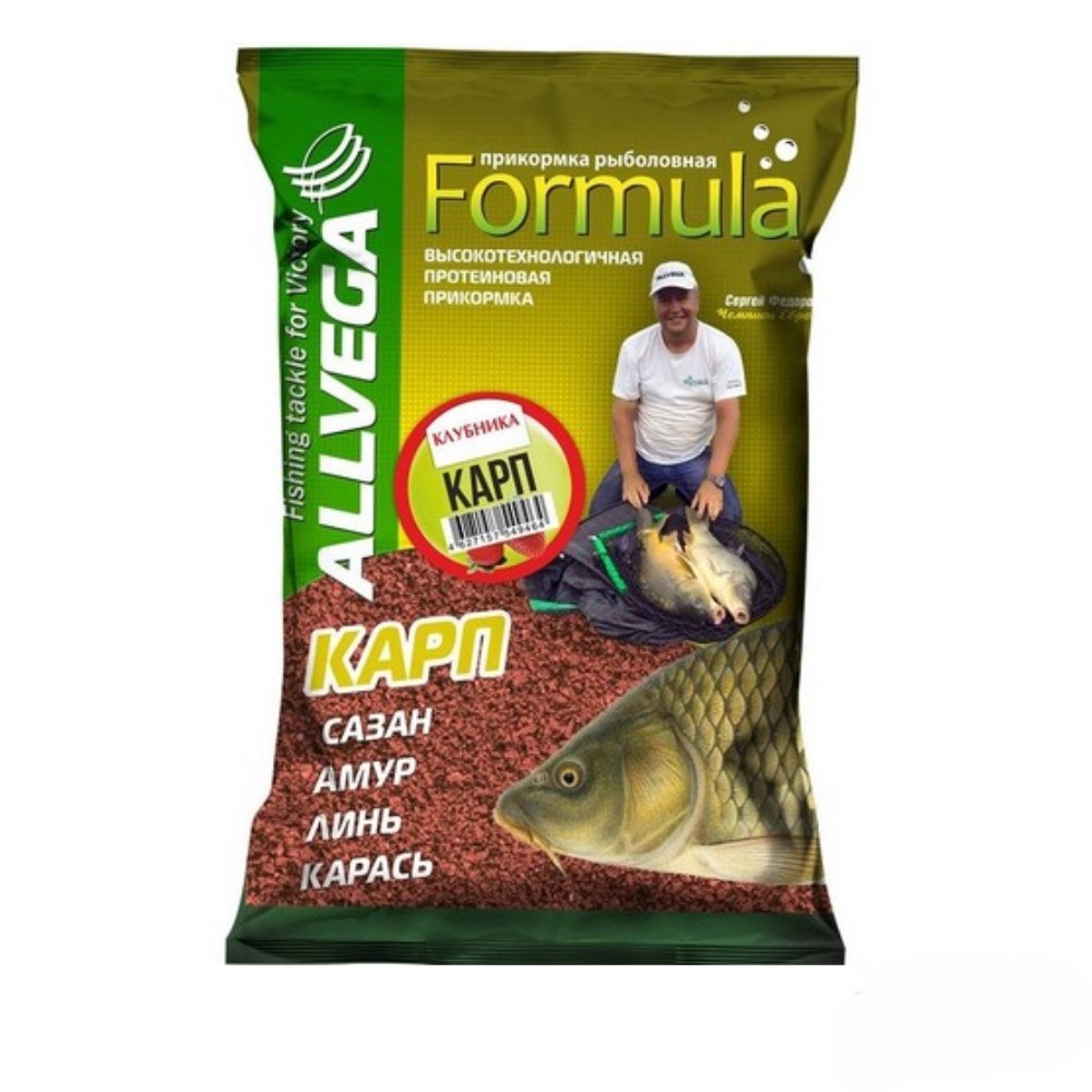 Прикормка "Formula Carp Strawberry" 0.9кг, клубника