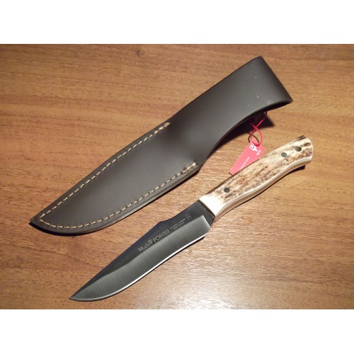 Нож "Pointer" (цельномет., рук.-рог/лат., кож.ножны)